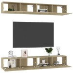 vidaXL Dulapuri TV, 4 buc., stejar sonoma, 100x30x30 cm lemn prelucrat