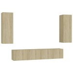 vidaXL Set de dulapuri TV, 4 piese, stejar sonoma, lemn prelucrat vidaXL Set de dulapuri TV, 4 piese, stejar sonoma, lemn prelucrat