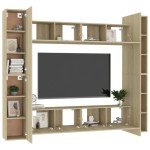 vidaXL Set de dulapuri TV, 8 piese, stejar sonoma, lemn prelucrat vidaXL Set de dulapuri TV, 8 piese, stejar sonoma, lemn prelucrat