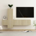 vidaXL Set de dulapuri TV, 3 piese, stejar sonoma, lemn prelucrat vidaXL Set de dulapuri TV, 3 piese, stejar sonoma, lemn prelucrat