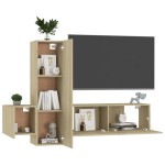 vidaXL Set de dulapuri TV, 3 piese, stejar sonoma, lemn prelucrat vidaXL Set de dulapuri TV, 3 piese, stejar sonoma, lemn prelucrat