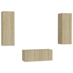 vidaXL Set de dulapuri TV, 3 piese, stejar sonoma, lemn prelucrat vidaXL Set de dulapuri TV, 3 piese, stejar sonoma, lemn prelucrat