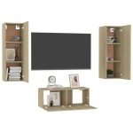 vidaXL Set de dulapuri TV, 3 piese, stejar sonoma, lemn prelucrat vidaXL Set de dulapuri TV, 3 piese, stejar sonoma, lemn prelucrat