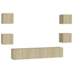 vidaXL Set de dulapuri TV, 6 piese, stejar sonoma, lemn prelucrat vidaXL Set de dulapuri TV, 6 piese, stejar sonoma, lemn prelucrat