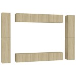vidaXL Set de dulapuri TV, 10 piese, stejar sonoma, lemn prelucrat