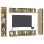 vidaXL Set de dulapuri TV, 10 piese, stejar sonoma, lemn prelucrat