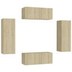 vidaXL Set de dulapuri TV, 4 piese, stejar sonoma, lemn prelucrat vidaXL Set de dulapuri TV, 4 piese, stejar sonoma, lemn prelucrat