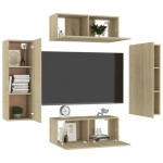 vidaXL Set de dulapuri TV, 4 piese, stejar sonoma, lemn prelucrat vidaXL Set de dulapuri TV, 4 piese, stejar sonoma, lemn prelucrat
