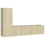 vidaXL Set de dulapuri TV, 3 piese, stejar sonoma, lemn prelucrat vidaXL Set de dulapuri TV, 3 piese, stejar sonoma, lemn prelucrat