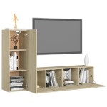 vidaXL Set de dulapuri TV, 3 piese, stejar sonoma, lemn prelucrat vidaXL Set de dulapuri TV, 3 piese, stejar sonoma, lemn prelucrat