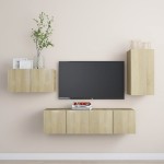 vidaXL Set de dulapuri TV, 4 piese, stejar sonoma, lemn prelucrat vidaXL Set de dulapuri TV, 4 piese, stejar sonoma, lemn prelucrat
