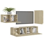 vidaXL Set de dulapuri TV, 4 piese, stejar sonoma, lemn prelucrat vidaXL Set de dulapuri TV, 4 piese, stejar sonoma, lemn prelucrat