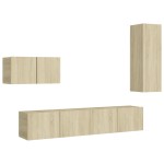 vidaXL Set de dulapuri TV, 4 piese, stejar sonoma, lemn prelucrat vidaXL Set de dulapuri TV, 4 piese, stejar sonoma, lemn prelucrat