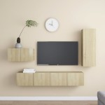 vidaXL Set de dulapuri TV, 4 piese, stejar sonoma, lemn prelucrat vidaXL Set de dulapuri TV, 4 piese, stejar sonoma, lemn prelucrat