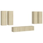 vidaXL Set de dulapuri TV, 6 piese, stejar sonoma, lemn prelucrat vidaXL Set de dulapuri TV, 6 piese, stejar sonoma, lemn prelucrat