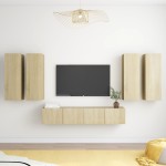 vidaXL Set de dulapuri TV, 6 piese, stejar sonoma, lemn prelucrat vidaXL Set de dulapuri TV, 6 piese, stejar sonoma, lemn prelucrat