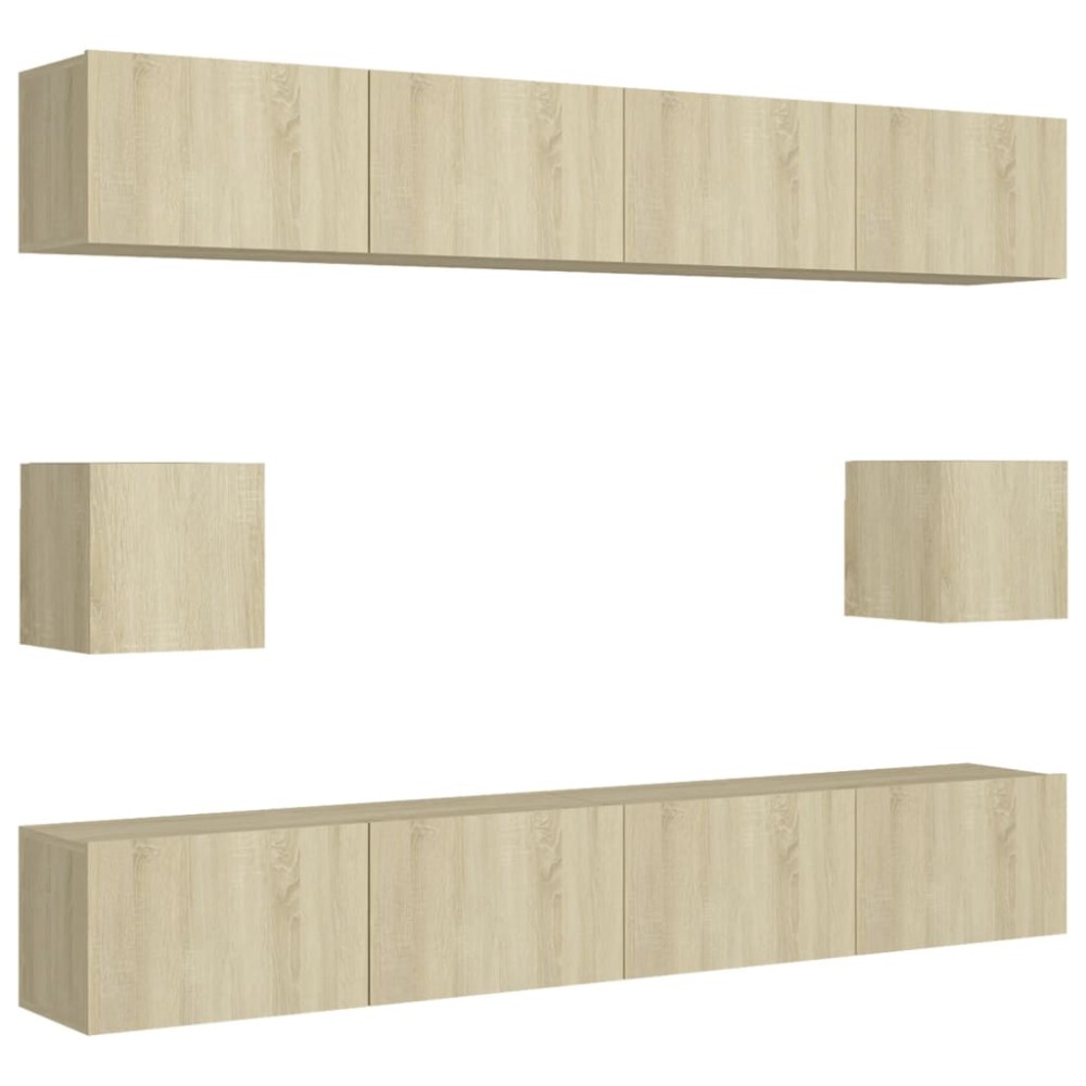 vidaXL Set de dulapuri TV, 6 piese, stejar sonoma, lemn prelucrat