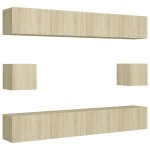 vidaXL Set de dulapuri TV, 6 piese, stejar sonoma, lemn prelucrat vidaXL Set de dulapuri TV, 6 piese, stejar sonoma, lemn prelucrat