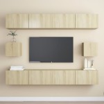 vidaXL Set de dulapuri TV, 6 piese, stejar sonoma, lemn prelucrat vidaXL Set de dulapuri TV, 6 piese, stejar sonoma, lemn prelucrat