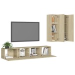 vidaXL Set de dulapuri TV, 4 piese, stejar sonoma, lemn prelucrat vidaXL Set de dulapuri TV, 4 piese, stejar sonoma, lemn prelucrat