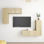 vidaXL Set de dulapuri TV, 4 piese, stejar sonoma, lemn prelucrat vidaXL Set de dulapuri TV, 4 piese, stejar sonoma, lemn prelucrat