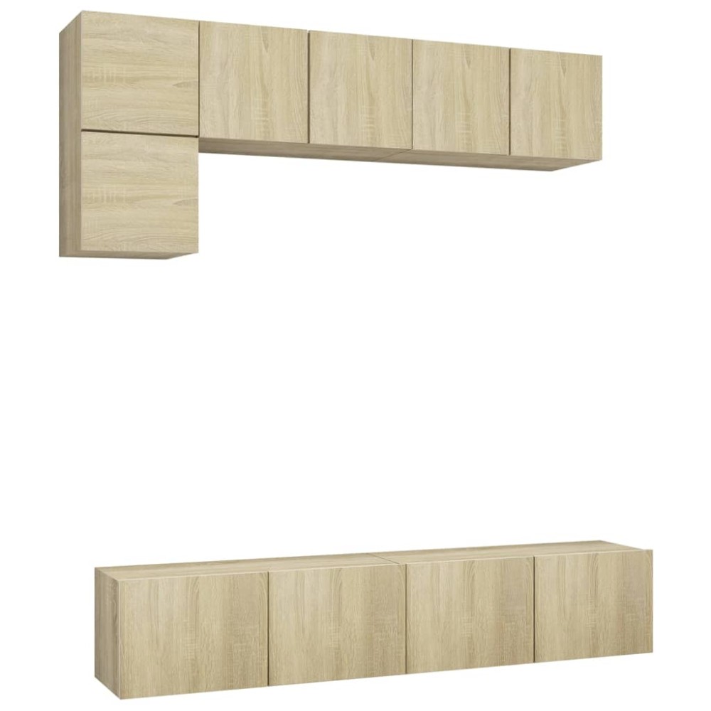 vidaXL Set de dulapuri TV, 5 piese, stejar sonoma, lemn prelucrat