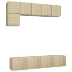 vidaXL Set de dulapuri TV, 5 piese, stejar sonoma, lemn prelucrat