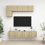 vidaXL Set de dulapuri TV, 5 piese, stejar sonoma, lemn prelucrat