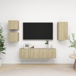 vidaXL Set comodă TV, 5 piese, stejar sonoma, lemn prelucrat vidaXL Set comodă TV, 5 piese, stejar sonoma, lemn prelucrat