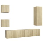 vidaXL Set comodă TV, 5 piese, stejar sonoma, lemn prelucrat vidaXL Set comodă TV, 5 piese, stejar sonoma, lemn prelucrat