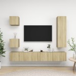 vidaXL Set de dulapuri TV, 5 piese, stejar sonoma, lemn prelucrat vidaXL Set de dulapuri TV, 5 piese, stejar sonoma, lemn prelucrat