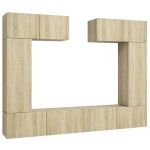 vidaXL Set de dulapuri TV, 6 piese, stejar sonoma, lemn prelucrat vidaXL Set de dulapuri TV, 6 piese, stejar sonoma, lemn prelucrat