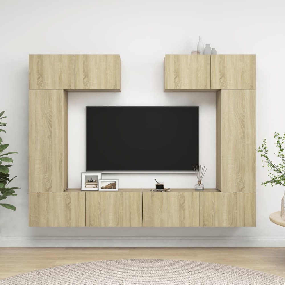 vidaXL Set de dulapuri TV, 6 piese, stejar sonoma, lemn prelucrat