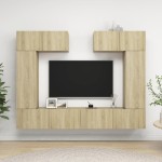 vidaXL Set de dulapuri TV, 6 piese, stejar sonoma, lemn prelucrat vidaXL Set de dulapuri TV, 6 piese, stejar sonoma, lemn prelucrat
