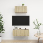 vidaXL Set de dulapuri TV, 2 piese, stejar sonoma, lemn prelucrat