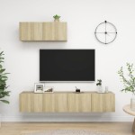 vidaXL Dulapuri TV, 3 piese, stejar sonoma, lemn prelucrat