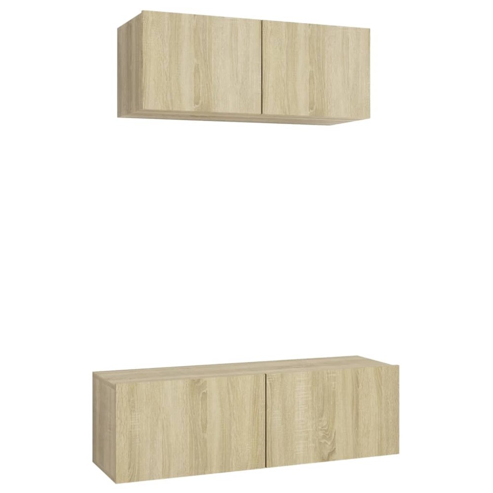 vidaXL Set dulapuri TV, 2 piese, stejar sonoma, lemn prelucrat