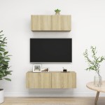 vidaXL Set dulapuri TV, 2 piese, stejar sonoma, lemn prelucrat vidaXL Set dulapuri TV, 2 piese, stejar sonoma, lemn prelucrat