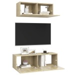 vidaXL Set dulapuri TV, 2 piese, stejar sonoma, lemn prelucrat vidaXL Set dulapuri TV, 2 piese, stejar sonoma, lemn prelucrat