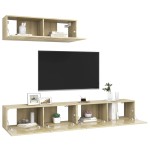 vidaXL Dulapuri TV, 3 buc., stejar sonoma, lemn prelucrat