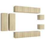 vidaXL Set dulapuri TV, 8 piese, stejar sonoma, lemn prelucrat