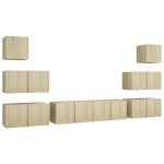 vidaXL Set dulapuri TV, 8 piese, stejar sonoma, lemn prelucrat
