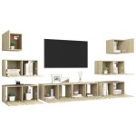 vidaXL Set dulapuri TV, 8 piese, stejar sonoma, lemn prelucrat