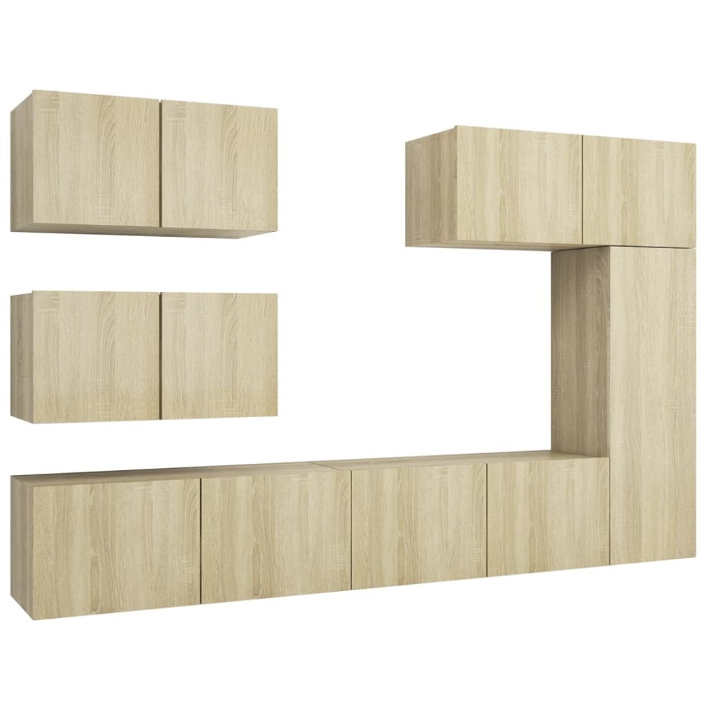 vidaXL Set dulapuri TV, 6 piese, stejar sonoma, lemn prelucrat