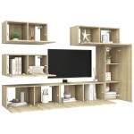 vidaXL Set dulapuri TV, 6 piese, stejar sonoma, lemn prelucrat