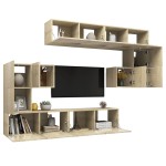 vidaXL Set dulap TV, 8 piese, stejar sonoma, lemn prelucrat vidaXL Set dulap TV, 8 piese, stejar sonoma, lemn prelucrat