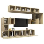 vidaXL Set dulapuri TV, 10 piese, stejar sonoma, lemn prelucrat vidaXL Set dulapuri TV, 10 piese, stejar sonoma, lemn prelucrat