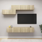 vidaXL Set de dulapuri TV, 7 piese, stejar sonoma, lemn prelucrat vidaXL Set de dulapuri TV, 7 piese, stejar sonoma, lemn prelucrat