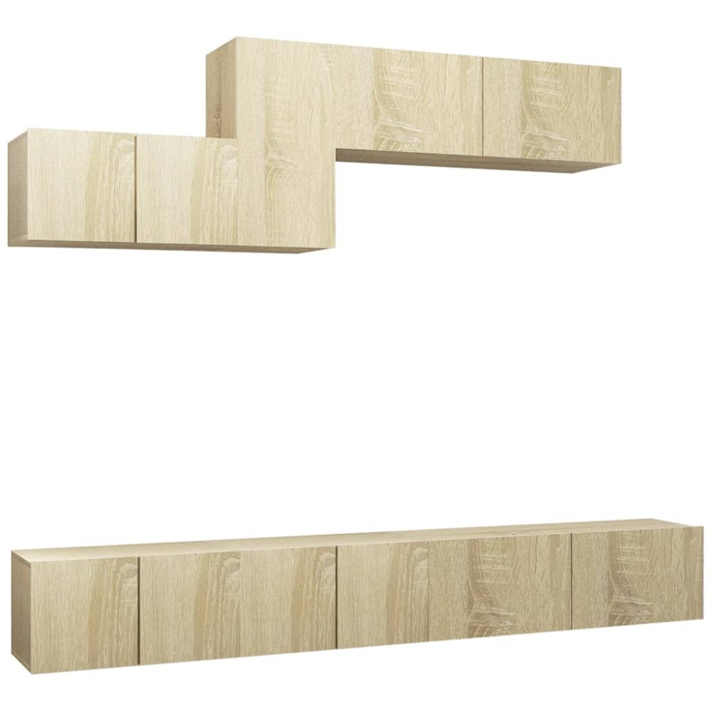 vidaXL Set de dulapuri TV, 6 piese, stejar sonoma, lemn prelucrat