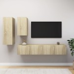 vidaXL Set de dulapuri TV, 4 piese, stejar sonoma, lemn prelucrat vidaXL Set de dulapuri TV, 4 piese, stejar sonoma, lemn prelucrat